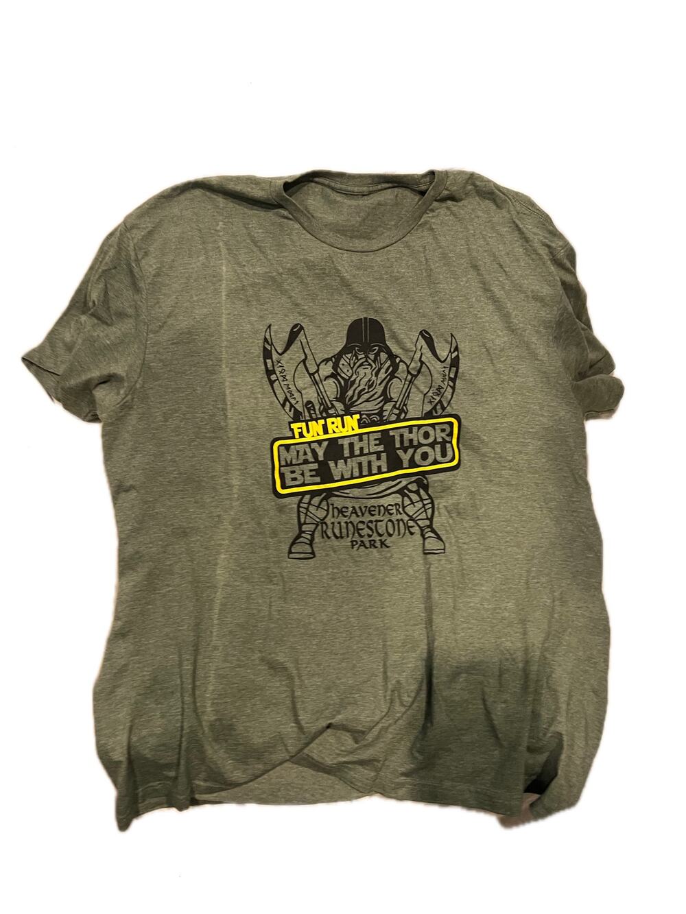 May The Thor Be With You Khaki Green T-Shirt Mens XL